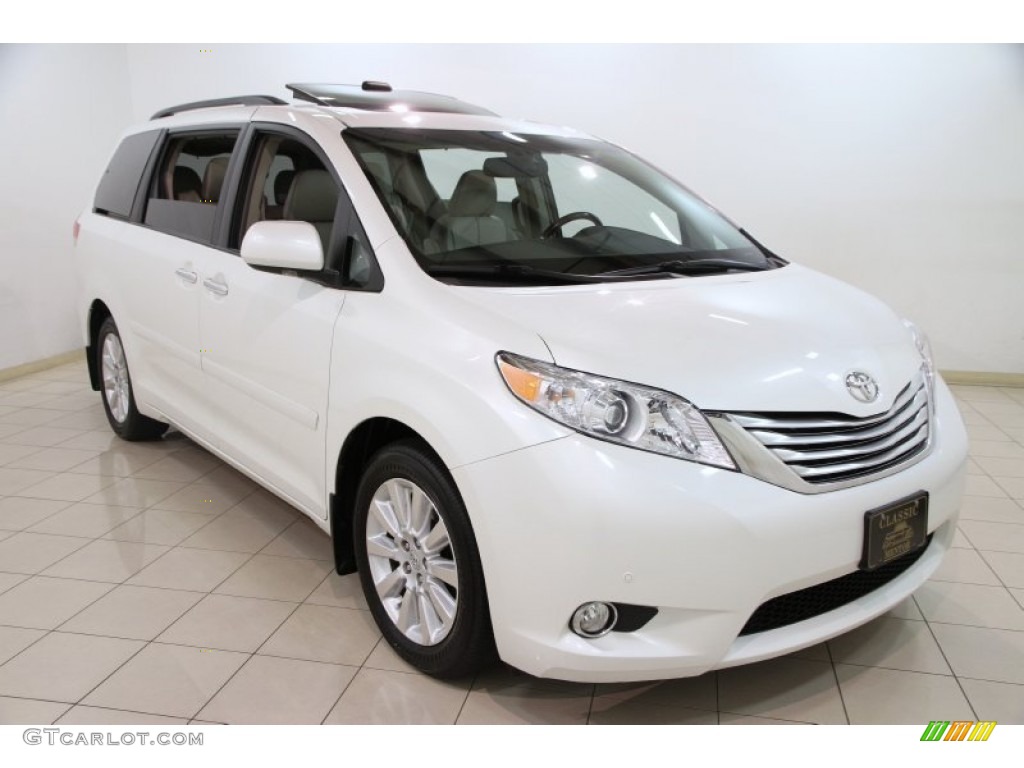 2011 Sienna Limited AWD - Blizzard White Pearl / Bisque photo #1
