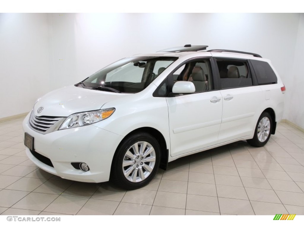 2011 Sienna Limited AWD - Blizzard White Pearl / Bisque photo #3