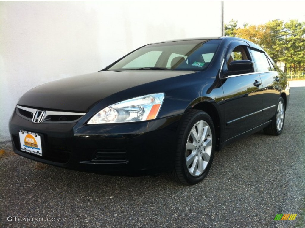 2007 Accord SE V6 Sedan - Nighthawk Black Pearl / Ivory photo #1