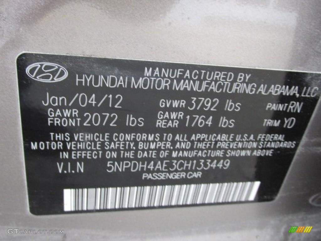 2012 Elantra GLS - Desert Bronze / Beige photo #19