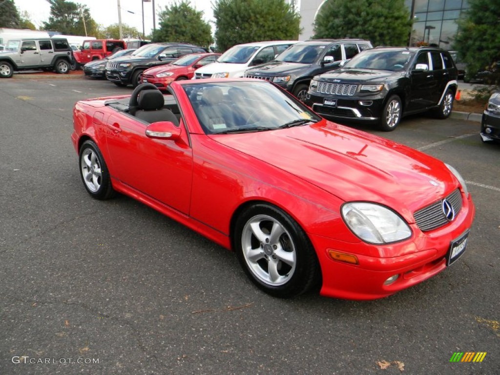 2001 SLK 320 Roadster - Magma Red / Charcoal Black photo #16