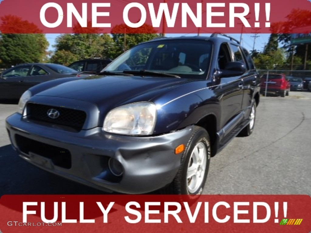 2004 Santa Fe GLS 4WD - Moonlit Blue / Gray photo #1