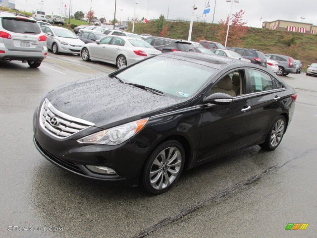 2011 Sonata Limited 2.0T - Midnight Black / Camel photo #6