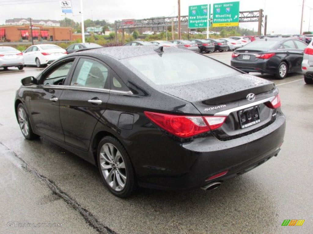 2011 Sonata Limited 2.0T - Midnight Black / Camel photo #8