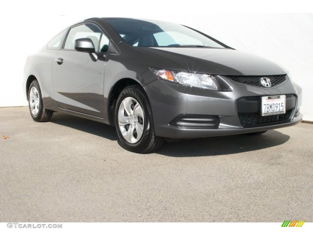 2013 Civic LX Coupe - Polished Metal Metallic / Gray photo #1
