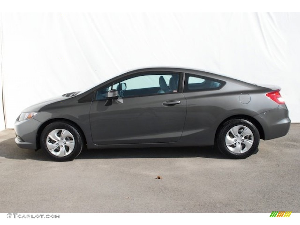 2013 Civic LX Coupe - Polished Metal Metallic / Gray photo #9