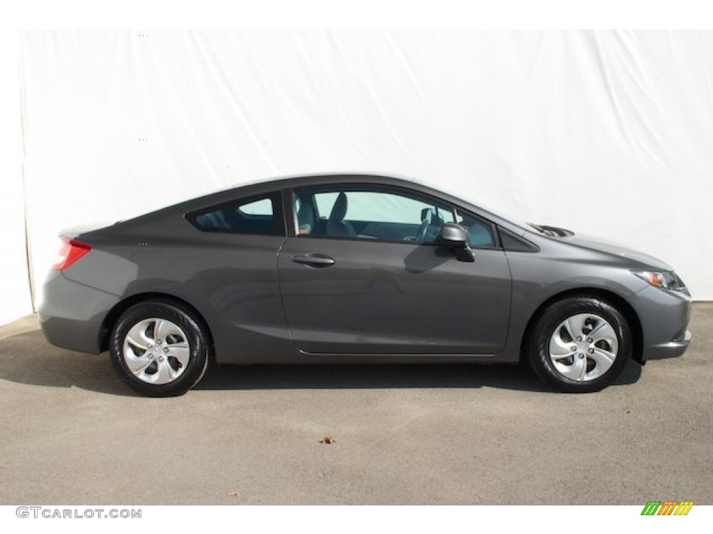 2013 Civic LX Coupe - Polished Metal Metallic / Gray photo #11