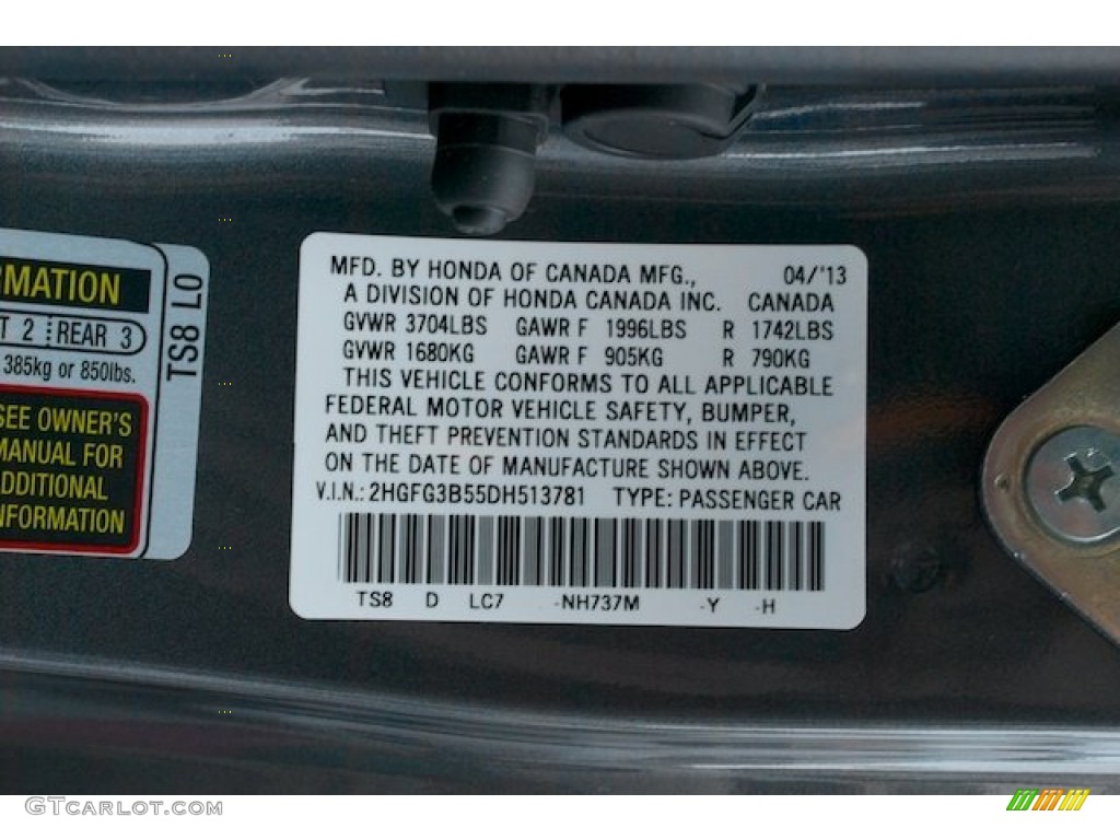 2013 Civic LX Coupe - Polished Metal Metallic / Gray photo #27