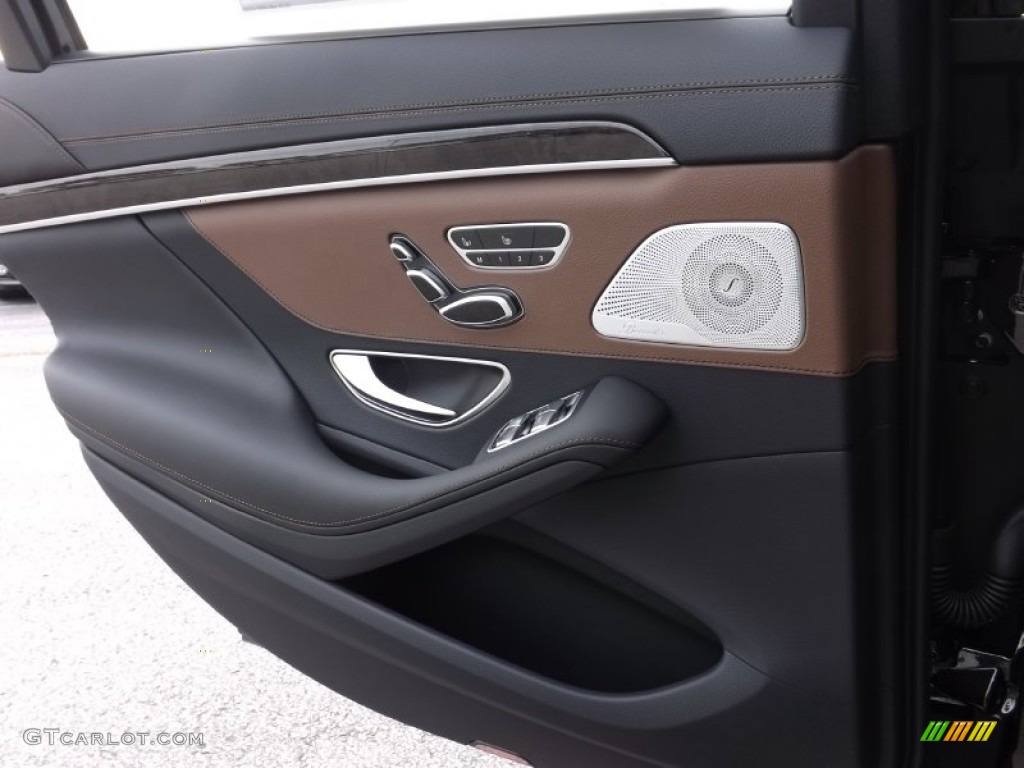 2014 Mercedes-Benz S 550 Sedan Edition 1 Nut Brown/Black Door Panel Photo #87089856