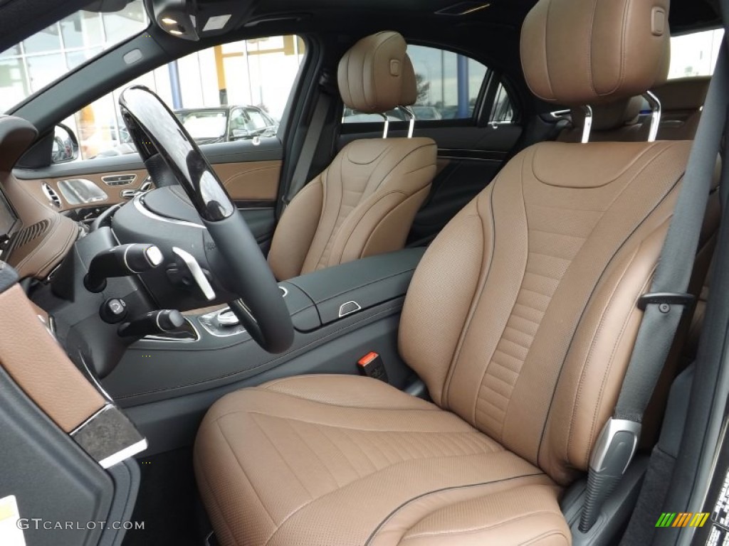 Nut Brown/Black Interior 2014 Mercedes-Benz S 550 Sedan Edition 1 Photo #87089901