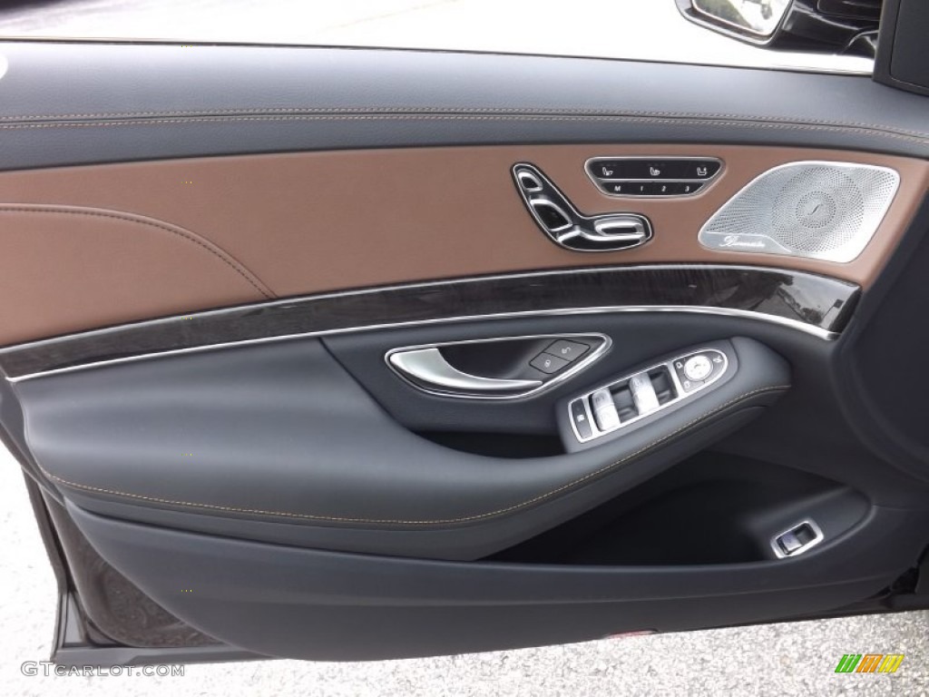 2014 Mercedes-Benz S 550 Sedan Edition 1 Nut Brown/Black Door Panel Photo #87089934