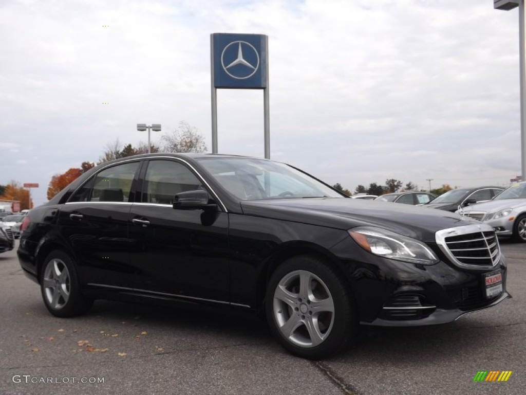 2014 E 350 4Matic Sedan - Black / Silk Beige/Espresso Brown photo #3