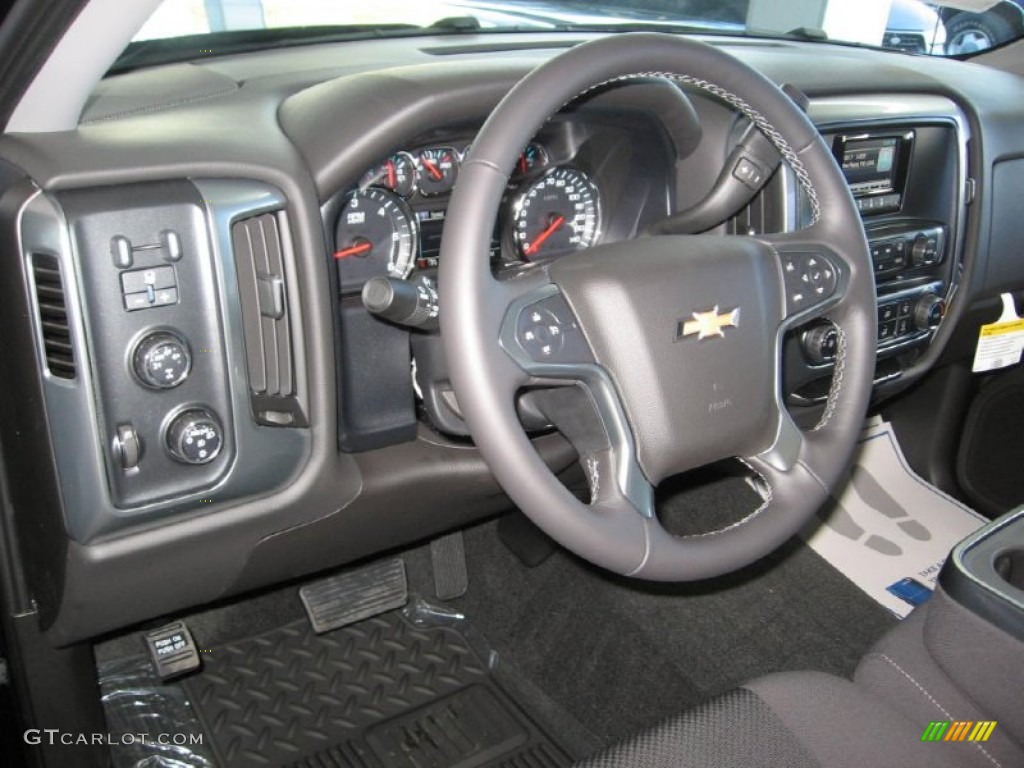 2014 Chevrolet Silverado 1500 LT Regular Cab 4x4 Jet Black Steering Wheel Photo #87090819