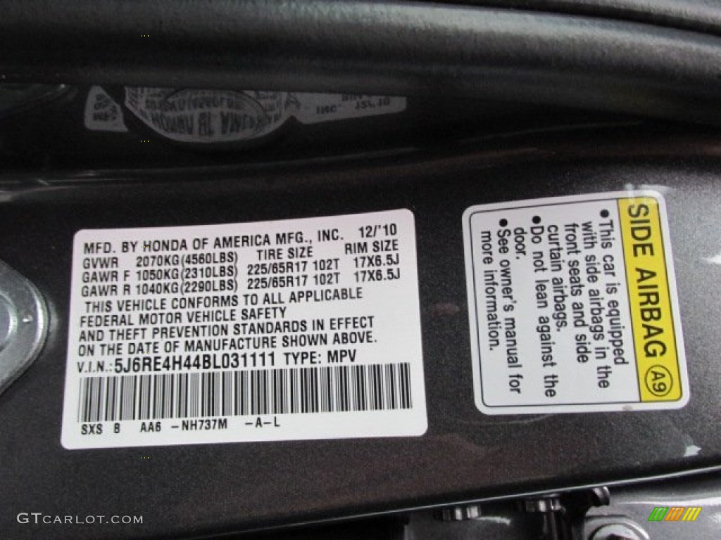 2011 CR-V SE 4WD - Polished Metal Metallic / Black photo #19