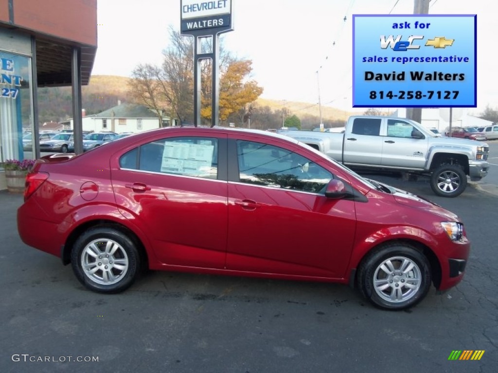 2013 Sonic LT Sedan - Inferno Orange Metallic / Dark Pewter/Dark Titanium photo #1