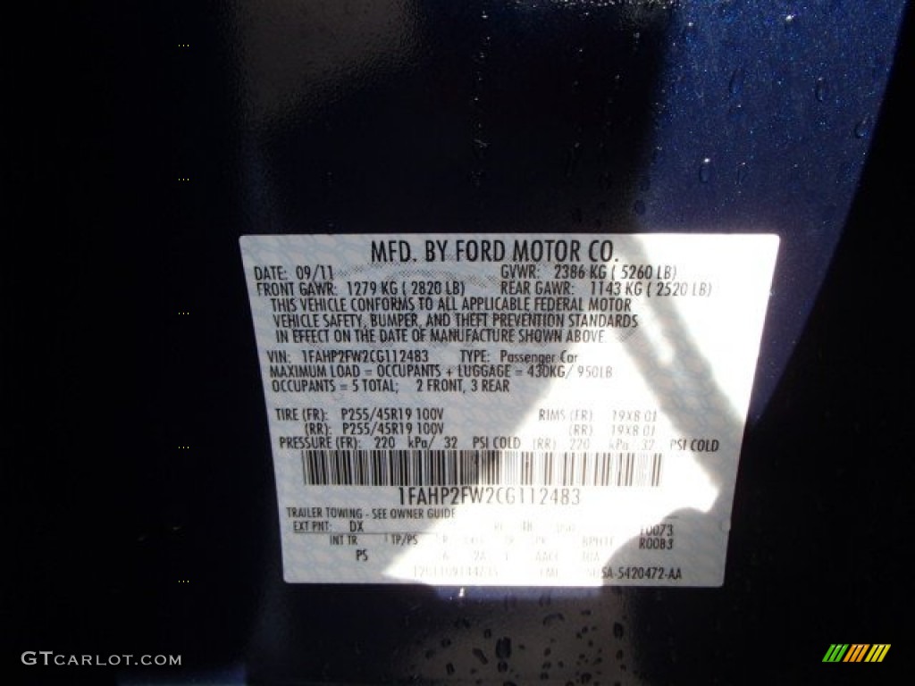 2012 Taurus Limited - Dark Blue Pearl / Light Stone photo #20