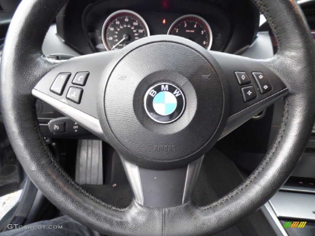 2007 BMW 6 Series 650i Convertible Black Steering Wheel Photo #87103937