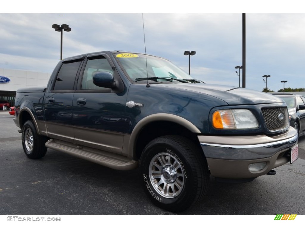 2002 F150 King Ranch SuperCrew 4x4 - Charcoal Blue Metallic / Castano Brown Leather photo #1