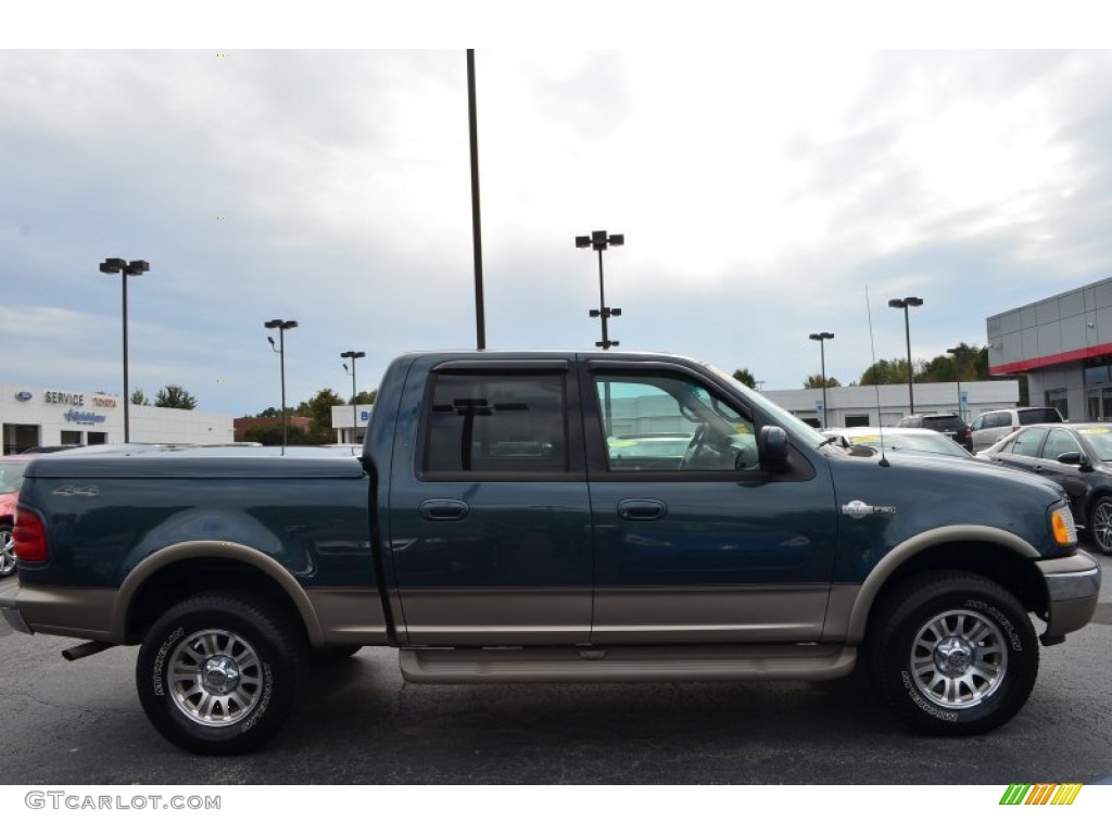 2002 F150 King Ranch SuperCrew 4x4 - Charcoal Blue Metallic / Castano Brown Leather photo #2