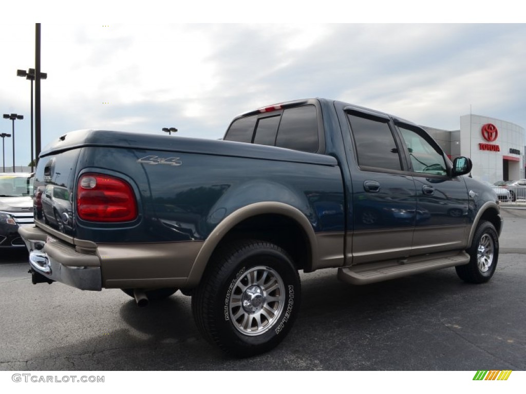2002 F150 King Ranch SuperCrew 4x4 - Charcoal Blue Metallic / Castano Brown Leather photo #3