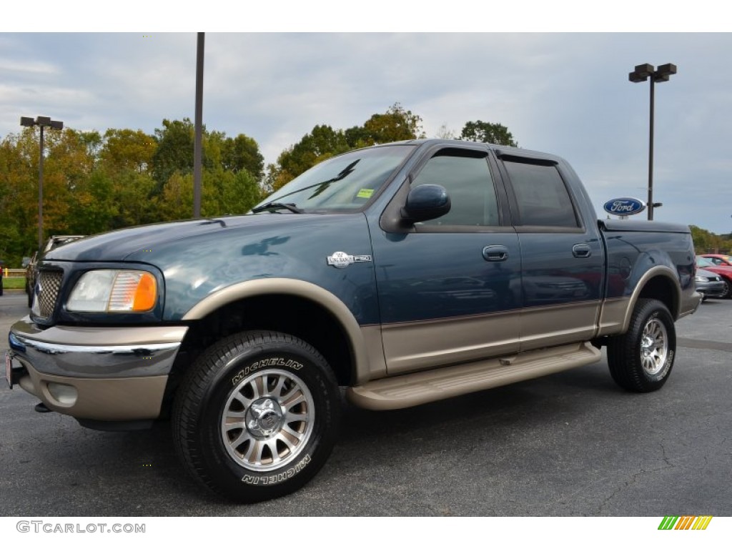 2002 F150 King Ranch SuperCrew 4x4 - Charcoal Blue Metallic / Castano Brown Leather photo #6