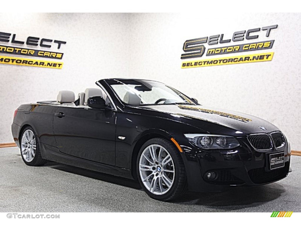 2011 3 Series 335i Convertible - Jet Black / Oyster/Black Dakota Leather photo #4