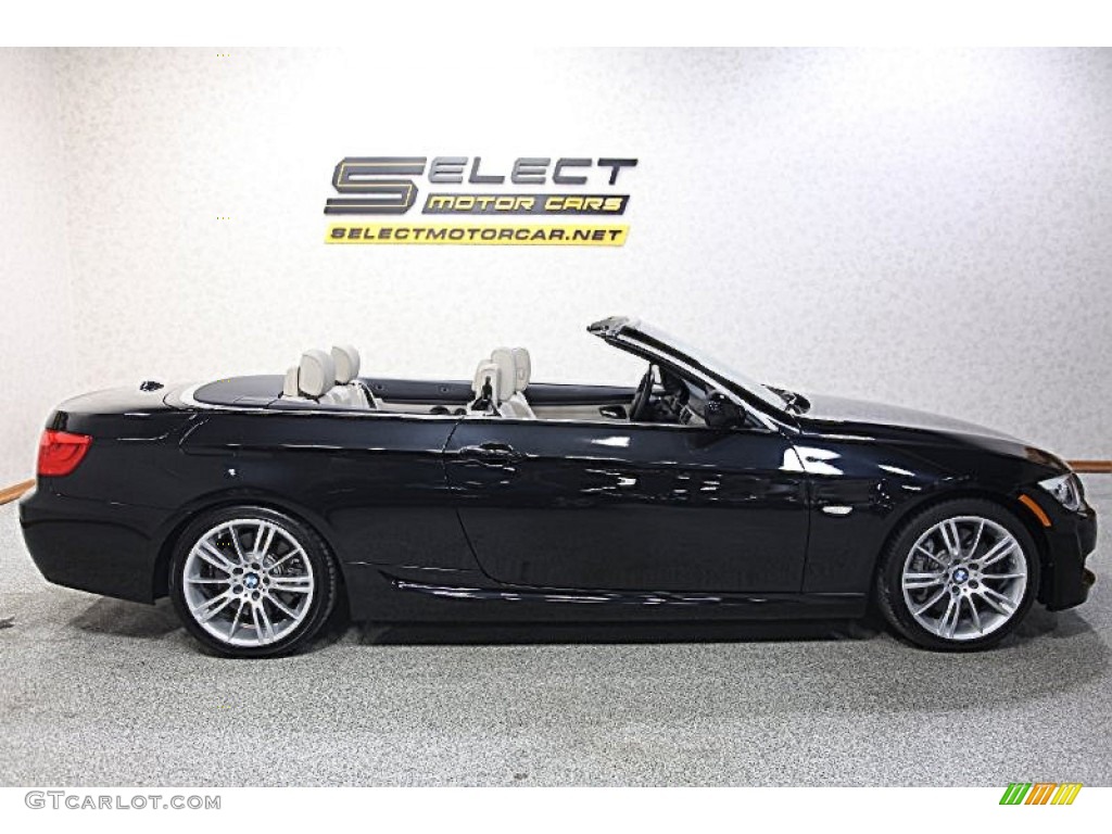 2011 3 Series 335i Convertible - Jet Black / Oyster/Black Dakota Leather photo #5