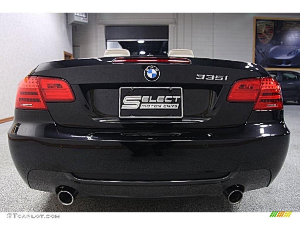 2011 3 Series 335i Convertible - Jet Black / Oyster/Black Dakota Leather photo #6