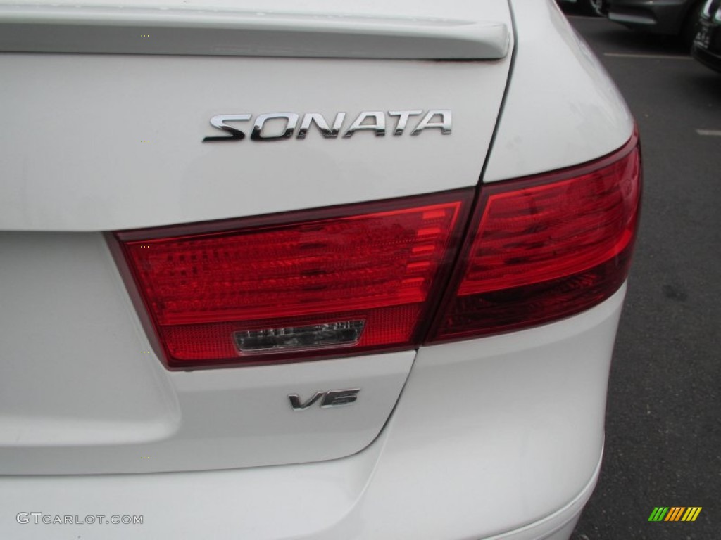 2009 Sonata SE V6 - Powder White Pearl / Cocoa photo #8