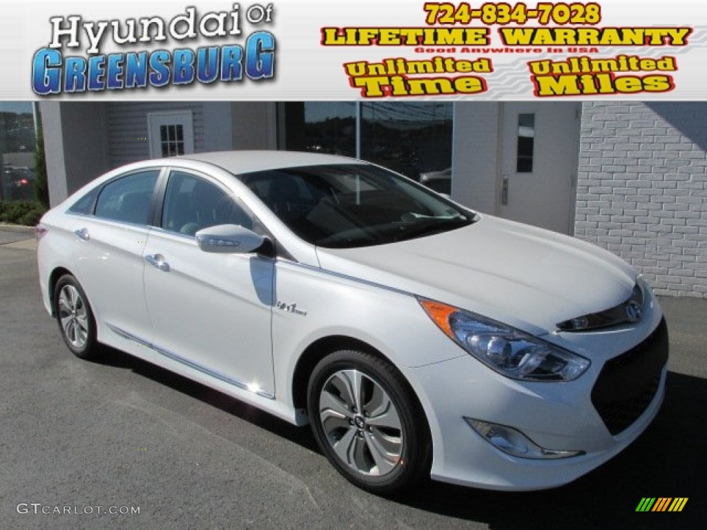 2013 Sonata Hybrid Limited - Porcelain White Pearl / Gray photo #1