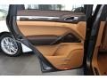 Espresso/Cognac Natural Leather 2014 Porsche Cayenne Turbo S Door Panel