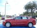 2014 Ruby Red Ford Fusion Hybrid SE  photo #2
