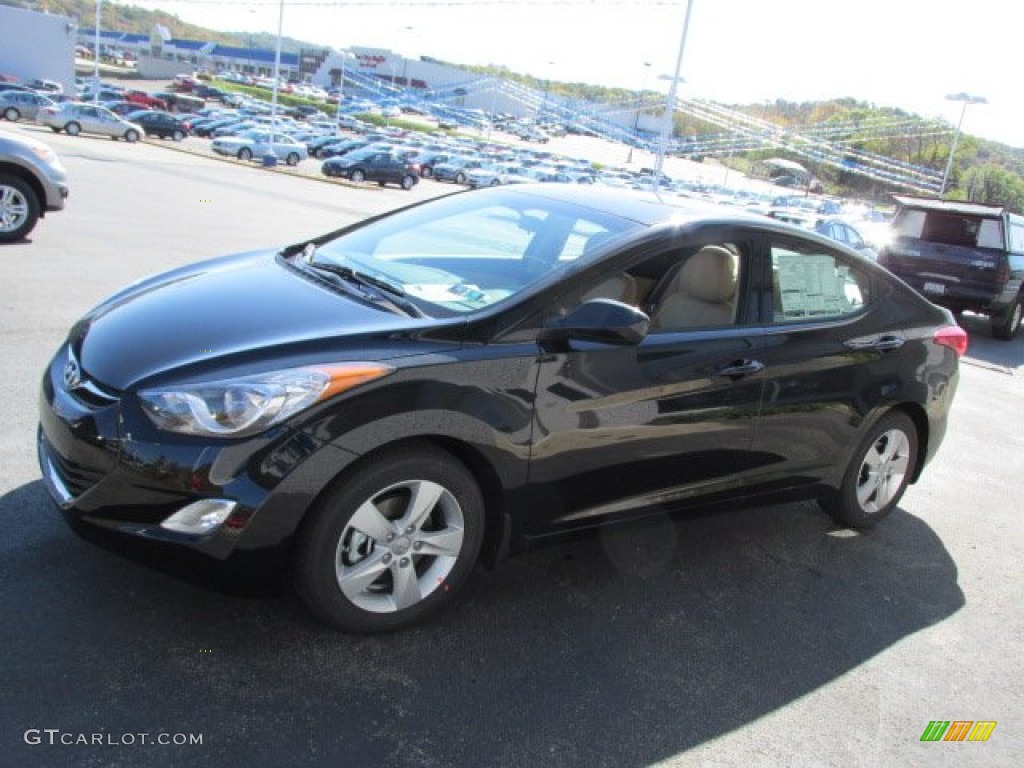 2013 Elantra GLS - Black / Beige photo #5