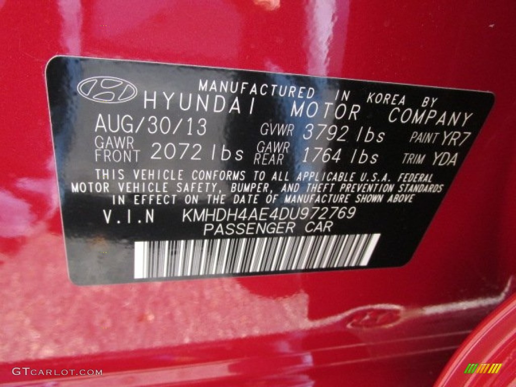 2013 Elantra GLS - Red / Beige photo #15