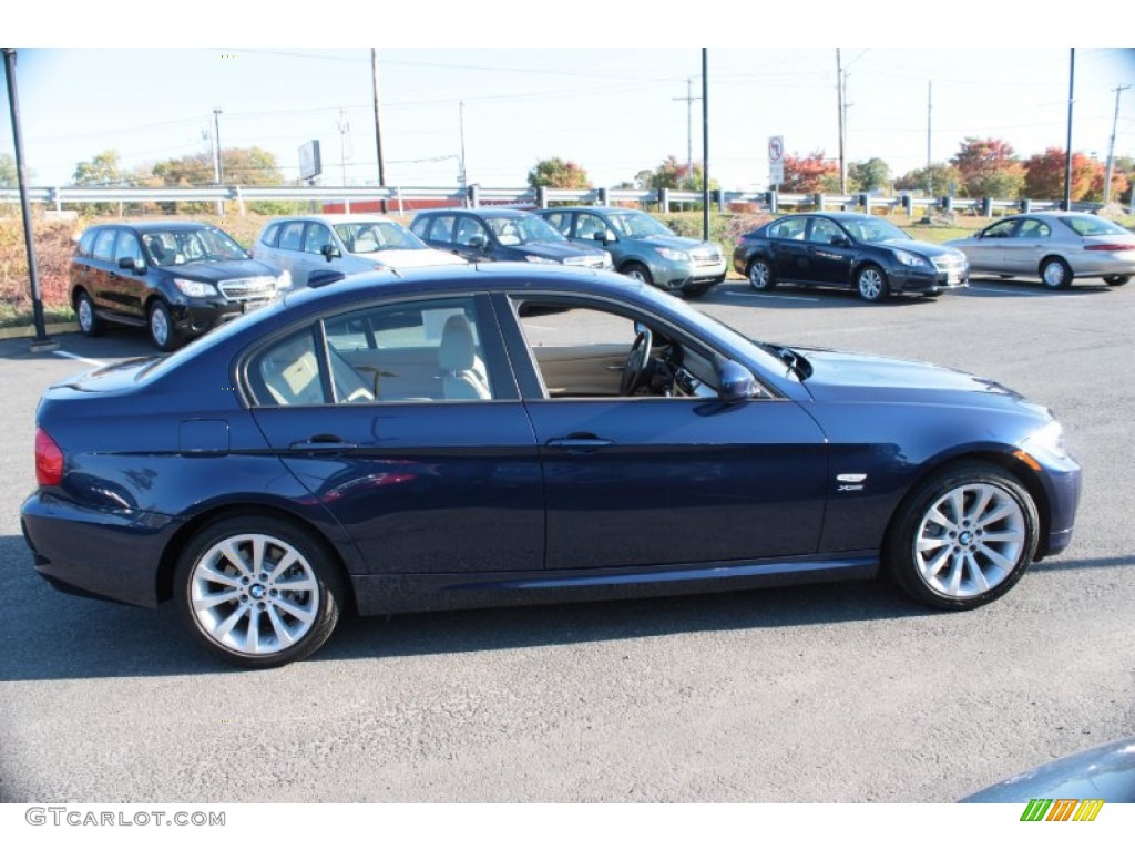 2011 3 Series 328i xDrive Sedan - Deep Sea Blue Metallic / Beige photo #4