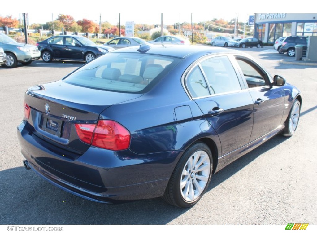 2011 3 Series 328i xDrive Sedan - Deep Sea Blue Metallic / Beige photo #6