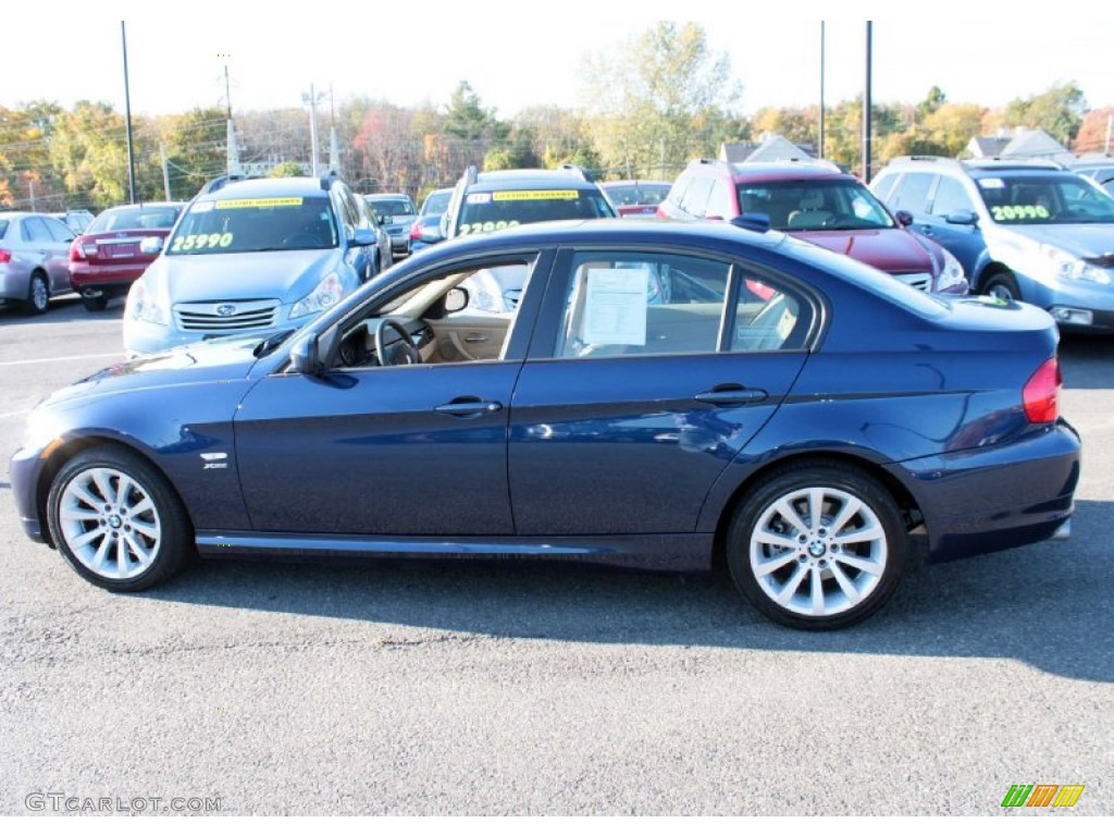 2011 3 Series 328i xDrive Sedan - Deep Sea Blue Metallic / Beige photo #11