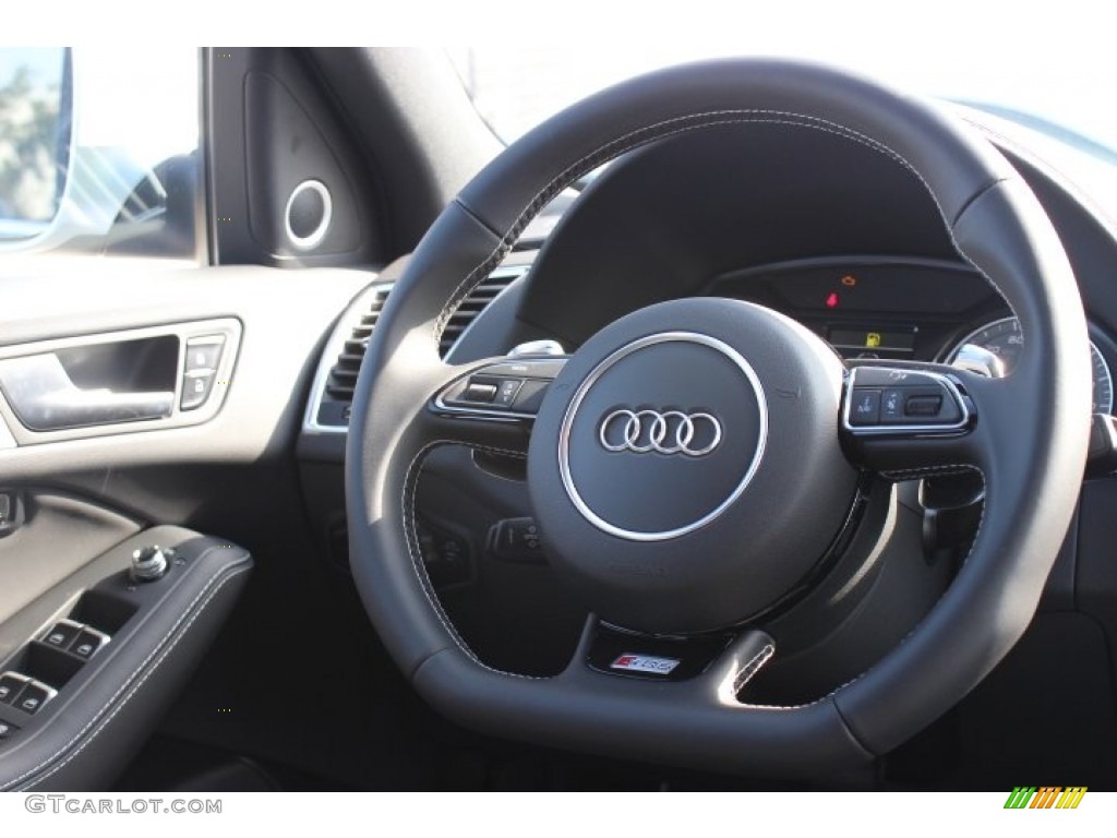 2014 Audi SQ5 Premium plus 3.0 TFSI quattro Black Steering Wheel Photo #87119094