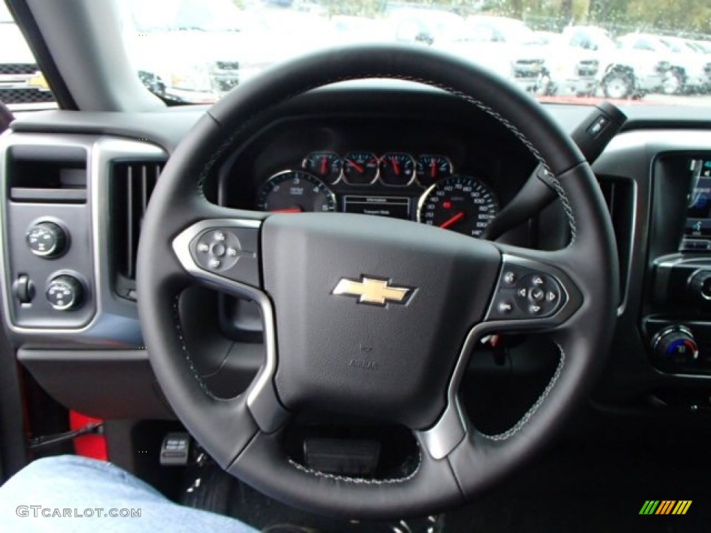 2014 Chevrolet Silverado 1500 LT Double Cab 4x4 Jet Black Steering Wheel Photo #87120111