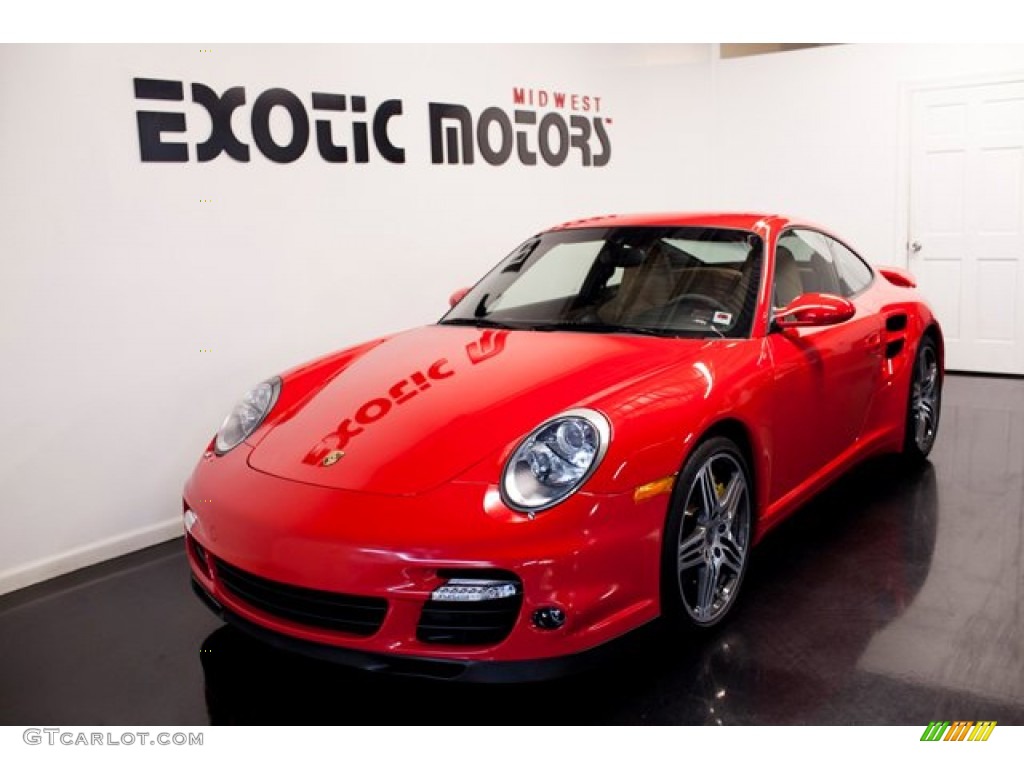 2008 911 Turbo Coupe - Guards Red / Black/Sand Beige photo #8