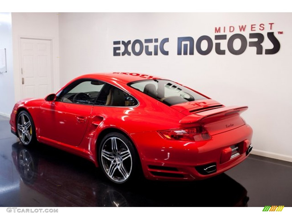 2008 911 Turbo Coupe - Guards Red / Black/Sand Beige photo #9