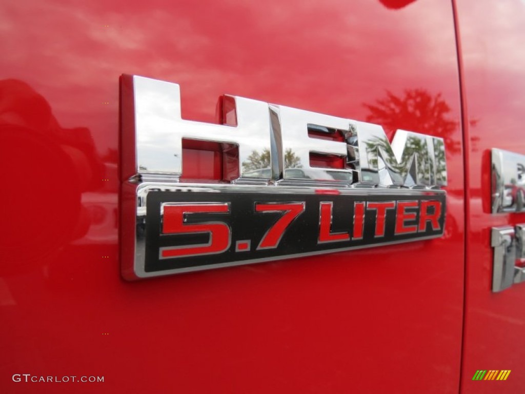 2014 1500 SLT Quad Cab - Flame Red / Black/Diesel Gray photo #6