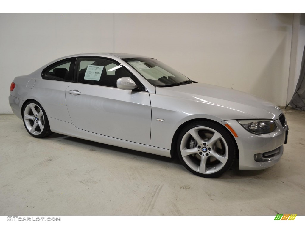 2011 3 Series 335i Coupe - Titanium Silver Metallic / Black photo #2