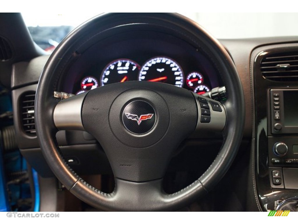 2008 Chevrolet Corvette Z06 Ebony Steering Wheel Photo #87126294