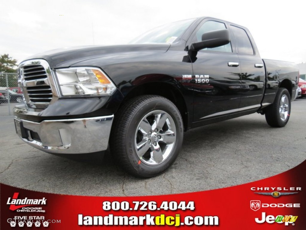 2014 1500 SLT Quad Cab - Black / Black/Diesel Gray photo #1