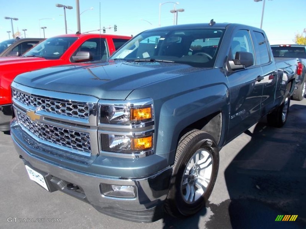 2014 Silverado 1500 LT Double Cab 4x4 - Blue Granite Metallic / Jet Black photo #4