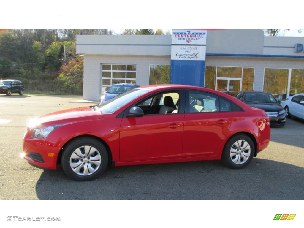 2014 Cruze LS - Red Hot / Jet Black/Medium Titanium photo #2