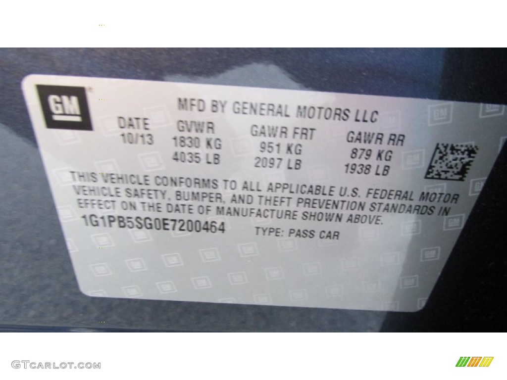 2014 Cruze LS - Atlantis Blue Metallic / Jet Black/Medium Titanium photo #19