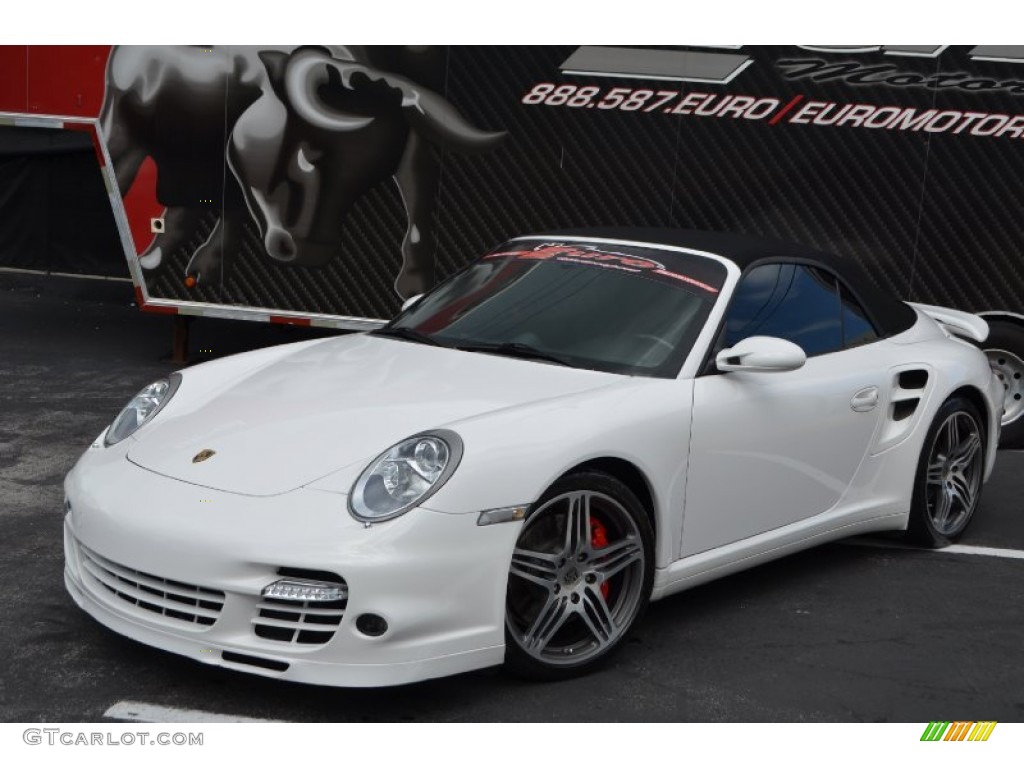 2008 911 Turbo Cabriolet - Carrara White / Black photo #1