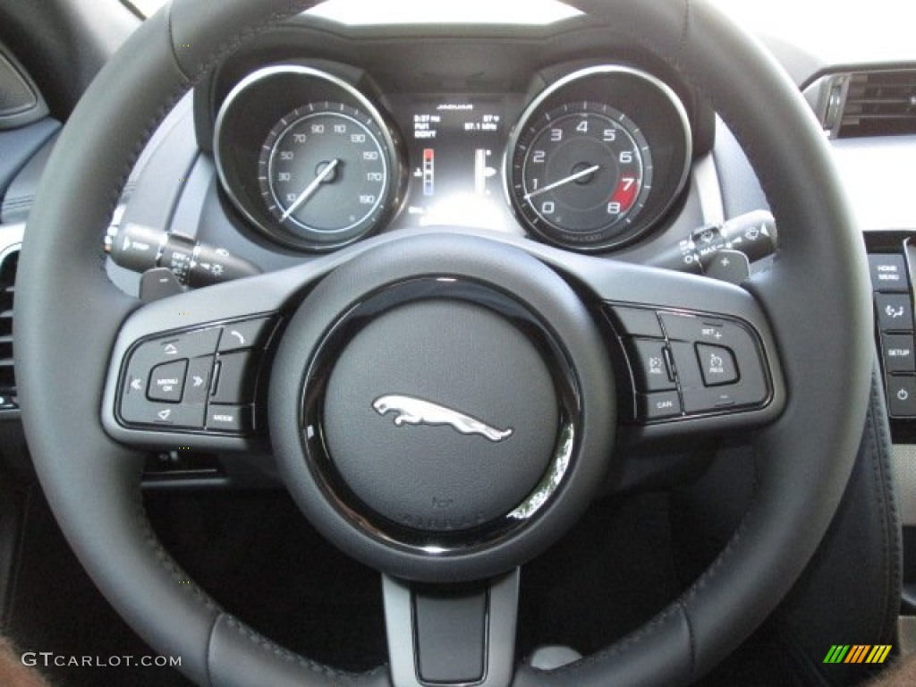 2014 Jaguar F-TYPE Standard F-TYPE Model Jet Steering Wheel Photo #87136119